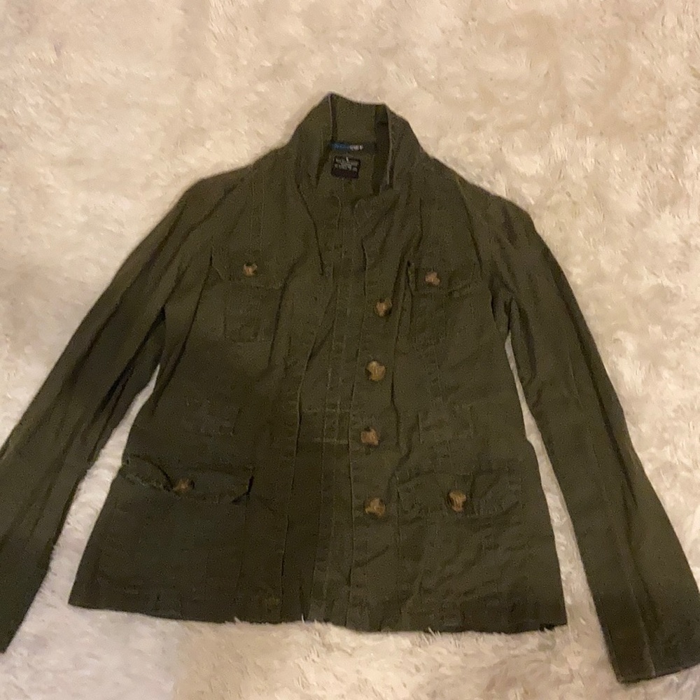 French Cuff Size Small Green Button Up